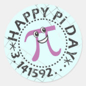 Cute Blue Happy Pi Day © - Stickers Cadeaux Pi Day (Devant)