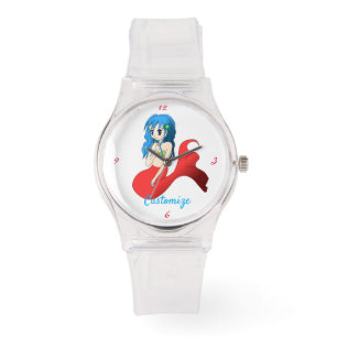 Cute Blue-haring Mermaid Thunder_Cove Horloge
