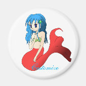 Cute Blue-haring Mermaid Thunder_Cove Magneet (Voorkant)