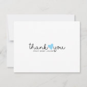 Cute Blue Heart Boy Baby shower Merci (Devant)