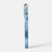 Cute Blue Heart Floral Phone Sticker (Côté gauche)