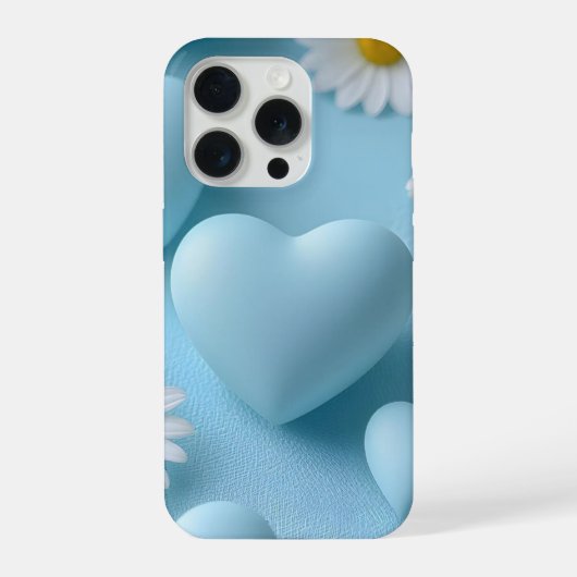Cute Blue Heart Floral Phone Sticker (Verso)