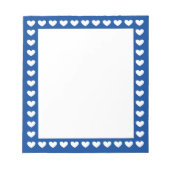 Cute Blue Heart Lijst Pattern Notitieblok (Voorkant)