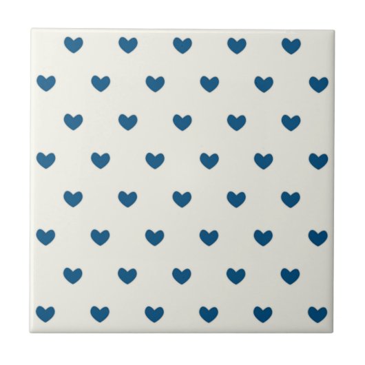 Cute Blue Hearts Patroon Tegeltje (Voorkant)