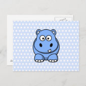 Cute Blue Hippo Briefkaart (Voorkant / Achterkant)