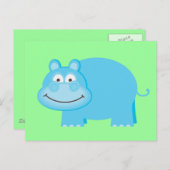 Cute Blue Hippo Briefkaart (Voorkant / Achterkant)