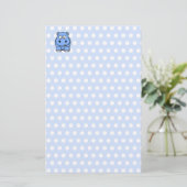Cute Blue Hippo Briefpapier (Staand voorkant)