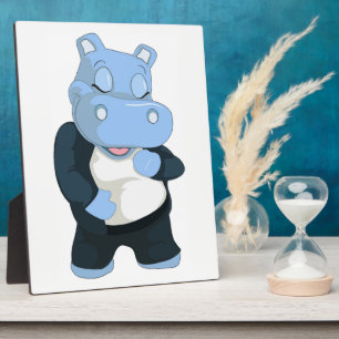 CUTE BLUE HIPPO FOTOPLAAT