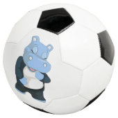 CUTE BLUE HIPPO VOETBAL (Drie kwart)