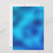 Cute blue iridescent unicorn faux glitter monogram kaart (Achterkant)