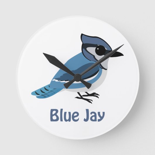Cute Blue Jay Ronde Klok (Voorkant)