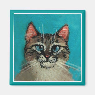 Cute blue-jeyed cat magnet magneet