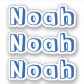 Cute Blue Kinder Name Sticker (Voorkant)