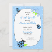 Cute Blue Ladybug Invitation Kaart (Voorkant)