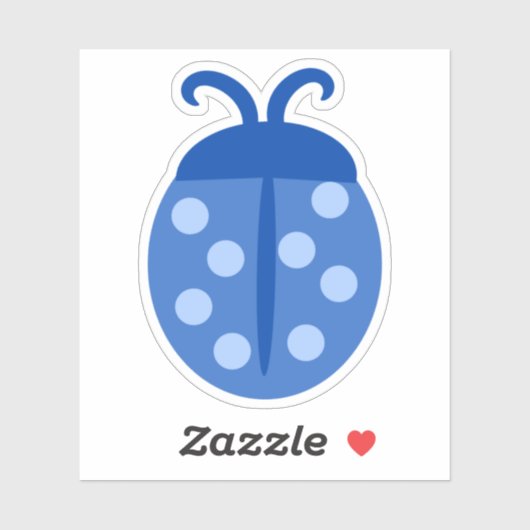Cute Blue Ladybug Sticker (Vel)