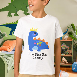 Cute Blue Le T-Shirt de base des enfants Dino Boy