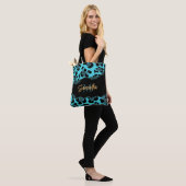 Cute Blue Leopard Print Draagtas (Op model)