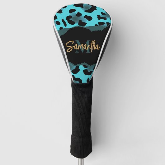 Cute Blue Leopard Print Golfheadcover (Voorkant)
