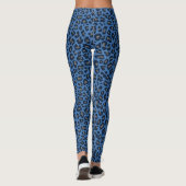 Cute Blue Leopard Print Leggings (Achterkant)