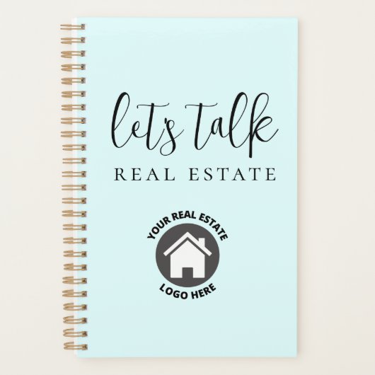 Cute Blue Let's Talk Real Estate Planner (Voorkant)