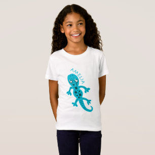 Cute Blue Lizard Gecko Nom Enfants T-Shirt