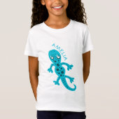 Cute Blue Lizard Gecko Nom Enfants T-Shirt (Devant)