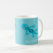 Cute Blue Lizard Gecko Nom Mug for Kids (Devant droit)