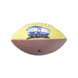 Cute blue modern bus cartoon illustratie american football