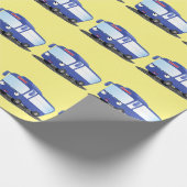 Cute blue modern bus cartoon illustratie cadeaupapier (Hoek)