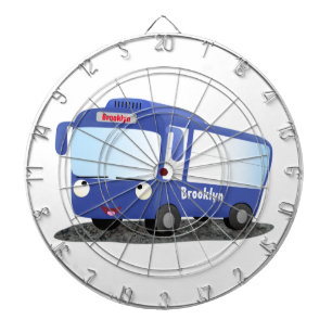 Cute blue modern bus cartoon illustratie dartbord