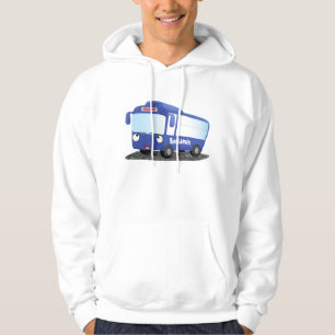 Cute blue modern bus cartoon illustratie hoodie