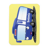 Cute blue modern bus cartoon illustratie magneet (Verticaal)