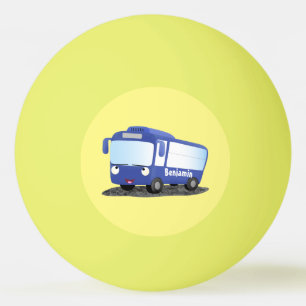 Cute blue modern bus cartoon illustratie pingpongballen