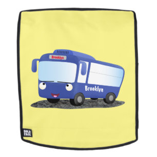 Cute blue modern bus cartoon illustratie rugtassen