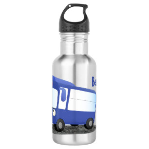 Cute blue modern bus cartoon illustratie waterfles