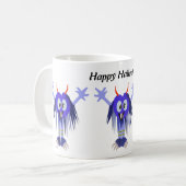Cute Blue Monster Halloween Koffiemok (Voorkant links)