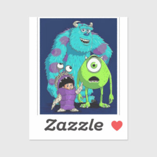 Cute Blue Monster Illustration Kids Party Paper Cu Sticker