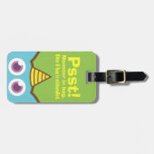 Cute Blue Monster met Funny Caption Bagagelabel (Voorkant horizontaal)