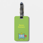 Cute Blue Monster met Funny Caption Bagagelabel (Achterkant verticaal)