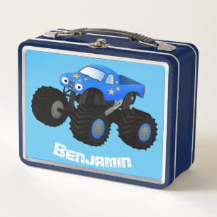 Cute blue monster truck cartoon illustratie