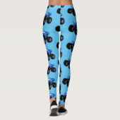 Cute blue monster truck cartoon illustratie leggings (Achterkant)