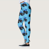 Cute blue monster truck cartoon illustratie leggings (Links)
