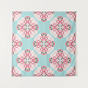 Cute Blue Naadless abstract betegeld patroon  Wandkleed