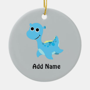 Cute Blue Nessie Keramisch Ornament