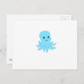 Cute Blue Octopus Briefkaart (Voorkant / Achterkant)