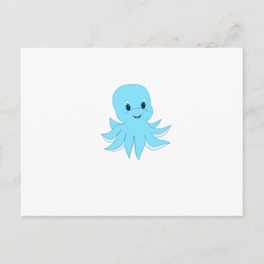 Cute Blue Octopus Briefkaart (Voorkant)