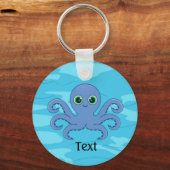 Cute Blue Octopus Design Sleutelhanger (Voorkant)