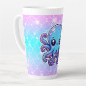 Cute blue octopus latte mok (Linkerhoek)