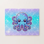 Cute blue octopus legpuzzel (Horizontaal)