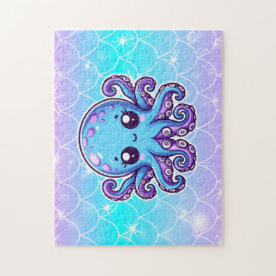 Cute blue octopus legpuzzel
